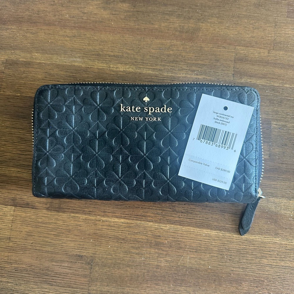Kate Spade Black Hollie Embossed Wallet